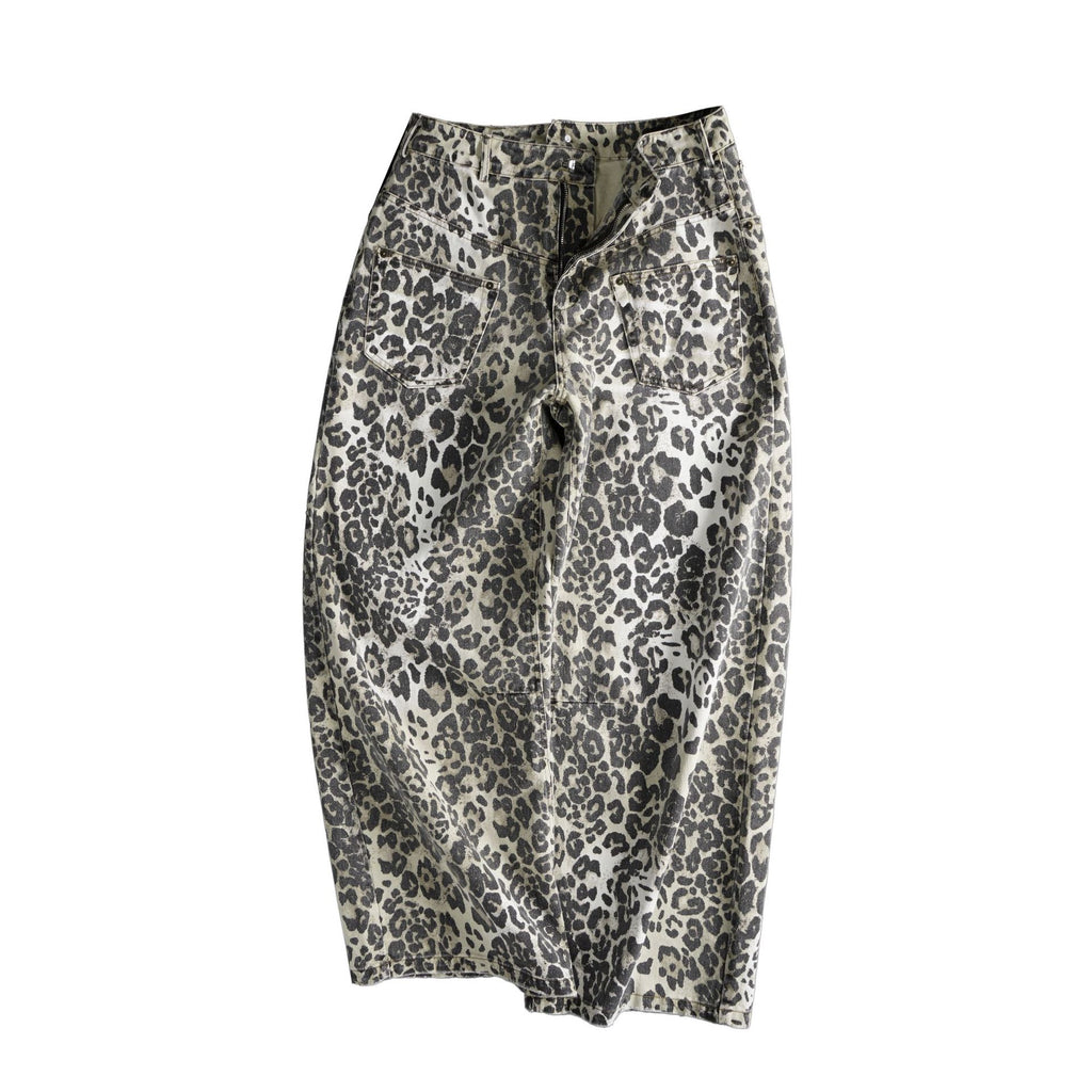 Francesca Mid-Rise Leopard Print Jeans