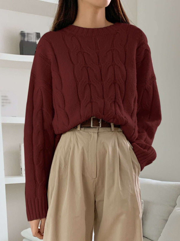 Demetria Relaxed Cable-Knit Sweater