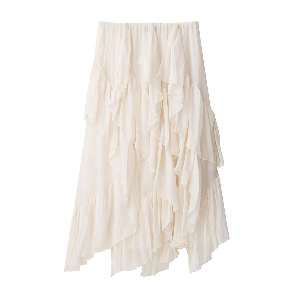 Riley Asymmetric Tiered Ruffle Skirt
