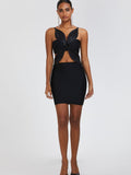 Qi Bow Detail Cut-Out Mini Dress