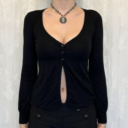 Courtney Fitted V-Neck Button-Up Cardigan