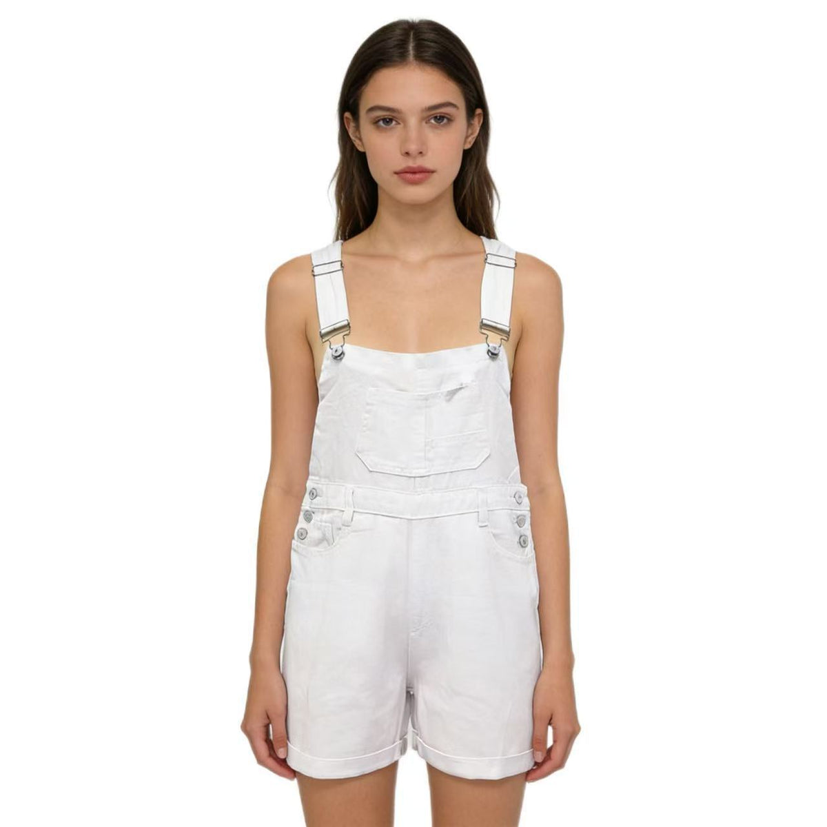 Macie Cotton Denim Short Overalls