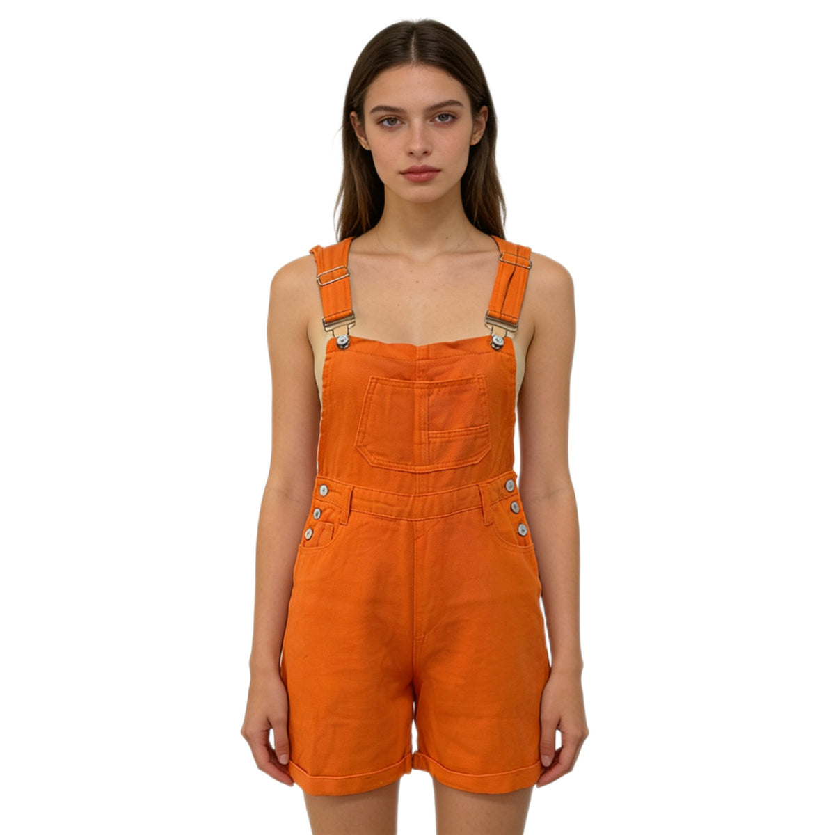 Macie Cotton Denim Short Overalls