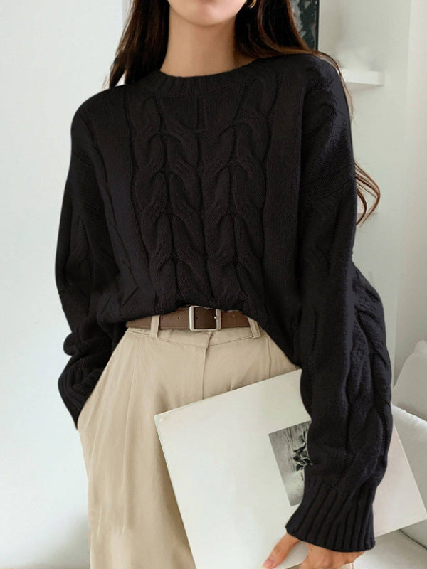 Demetria Relaxed Cable-Knit Sweater
