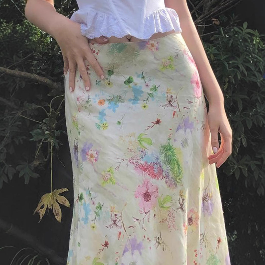 Heidi Floral Flared Midi Skirt