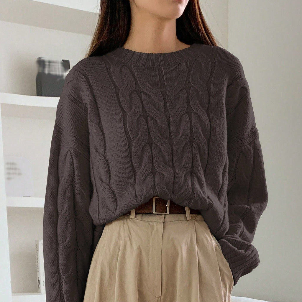 Demetria Relaxed Cable-Knit Sweater