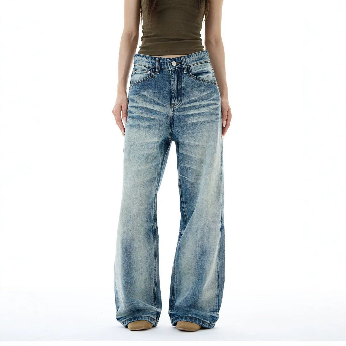 Greta Mid-Rise Wide-Leg Jeans