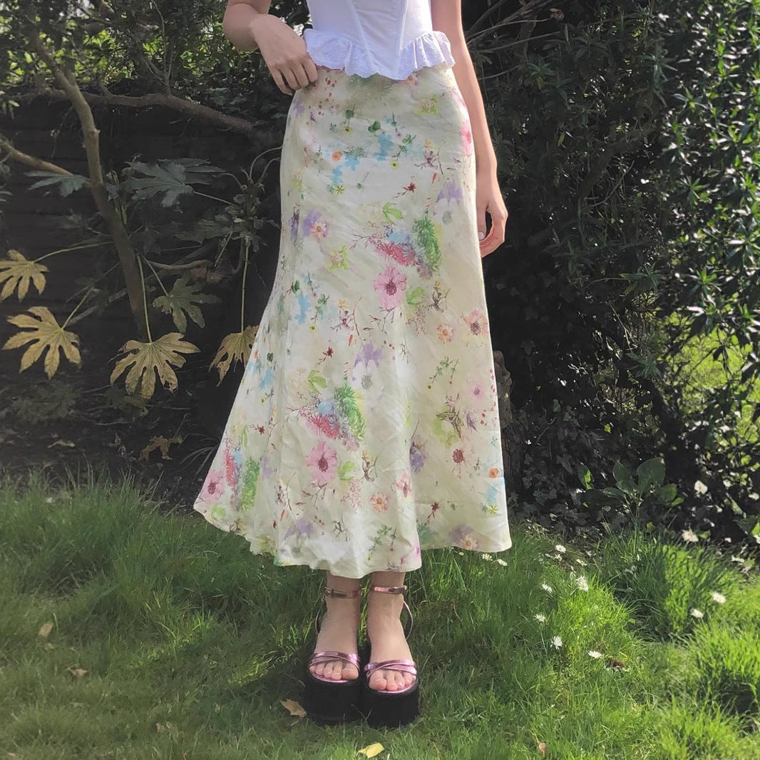 Heidi Floral Flared Midi Skirt
