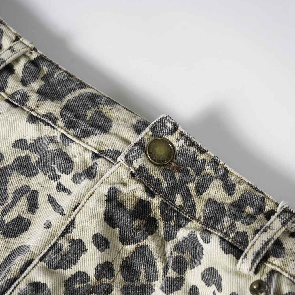 Francesca Mid-Rise Leopard Print Jeans
