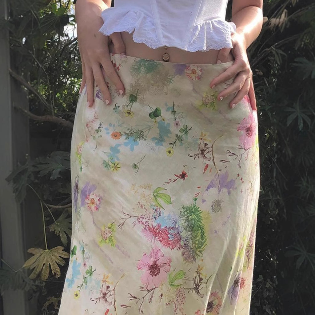 Heidi Floral Flared Midi Skirt