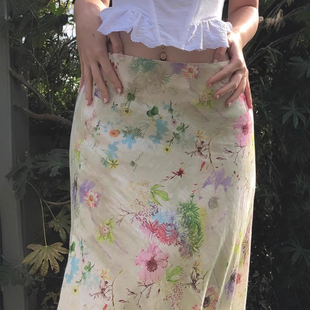 Heidi Floral Flared Midi Skirt