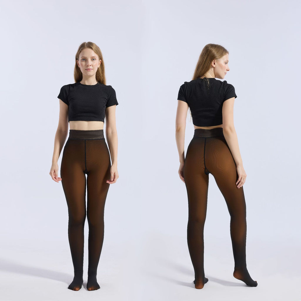 Women's jumpsuit black translucent pantyhose tight fitting and hip lifting one-piece pants